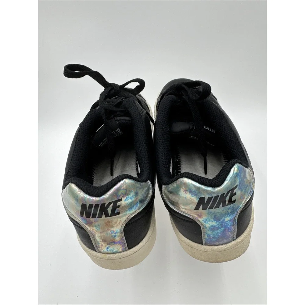 Nike Court Royale 74 Black Sneakers With Iridescent Back Women Sz-10, 749867-003